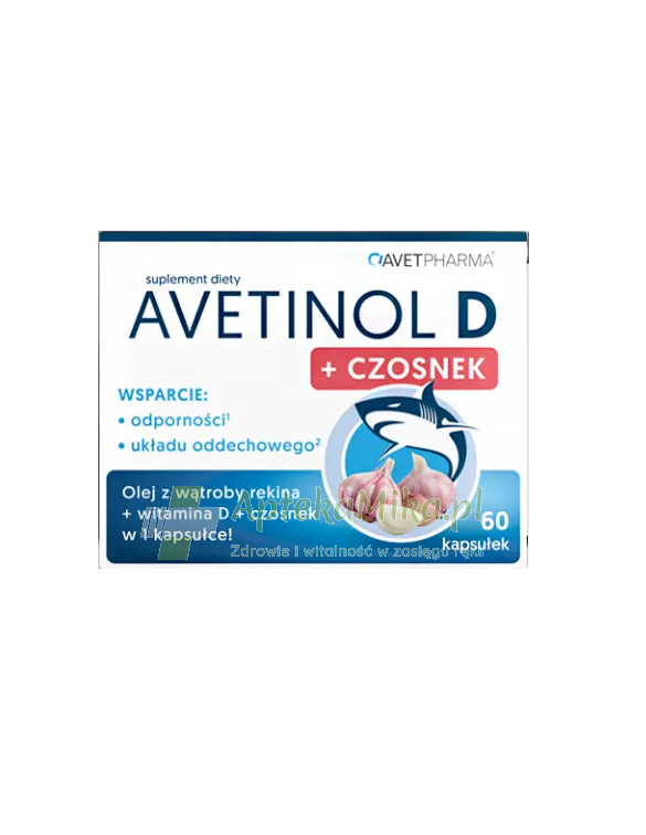 Avetinol D + Czosnek - 60 kapsułek