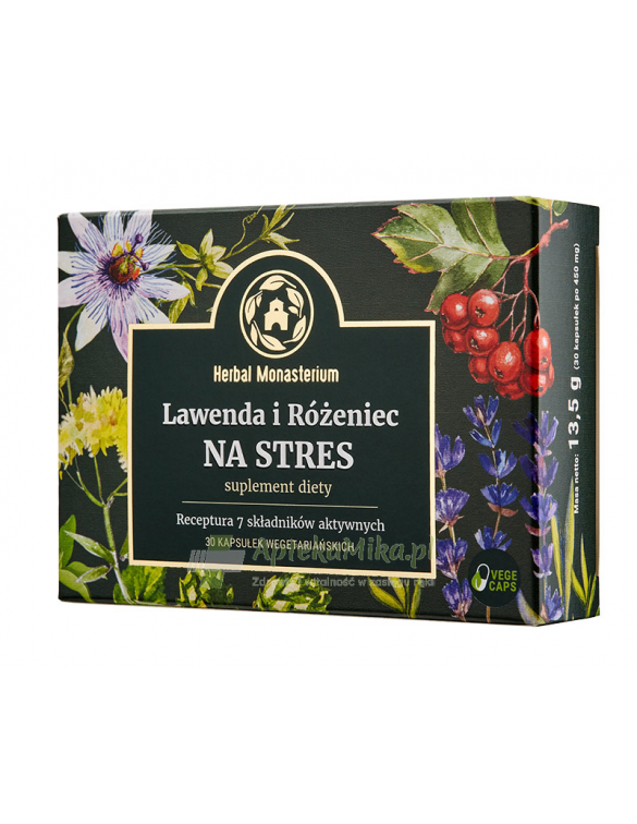 Herbal Monasterium Lawenda i różeniec na stres - 30 kapsułek wegetariańskich