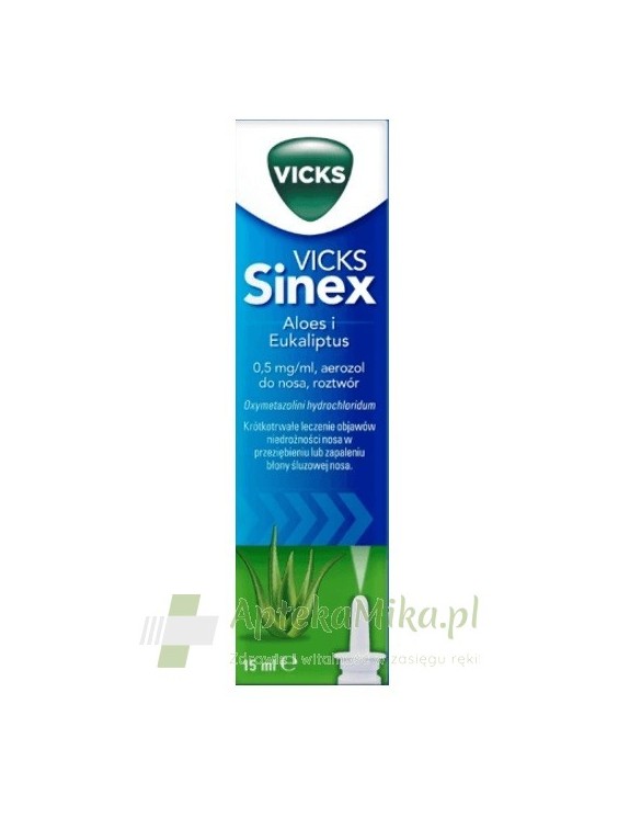 Vicks Sinex Aloes i Eukaliptus aerozol do nosa, roztwór - 15 ml
