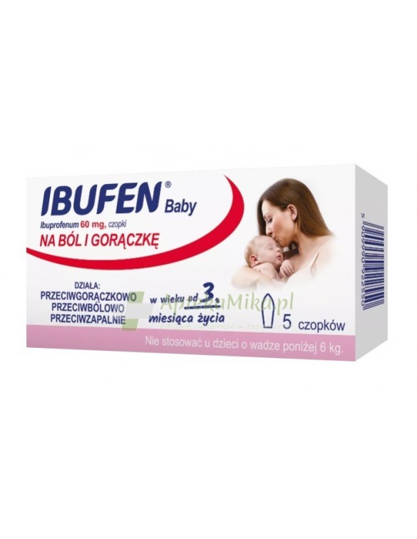 Ibufen Baby 60mg - 5 czopków doodbytniczych