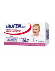 Ibufen Baby 125mg - 5 czopków doodbytniczych - miniaturka zdjęcia produktu