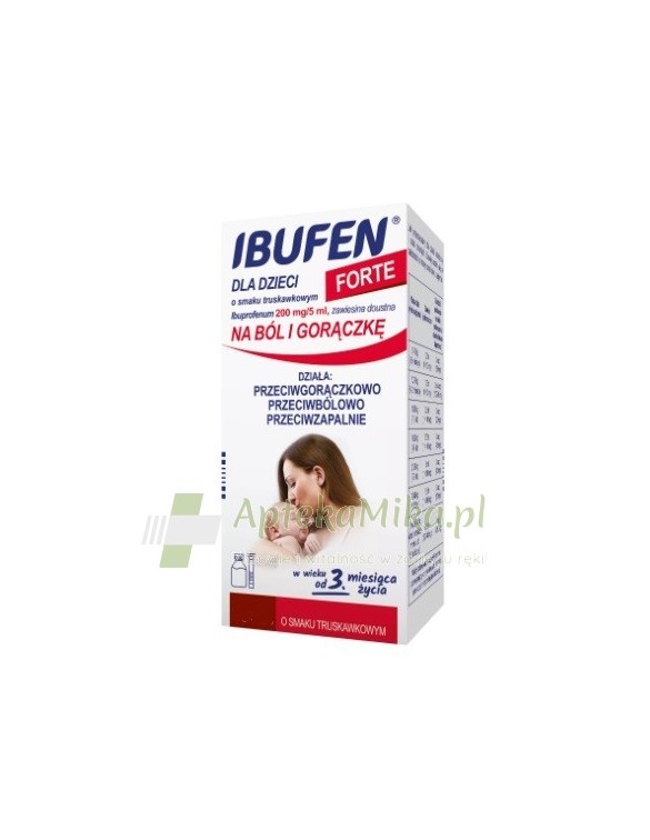 Ibufen dla dzieci Forte zawiesina doustna o smaku truskawkowym 0,2 g/5ml - 40 ml