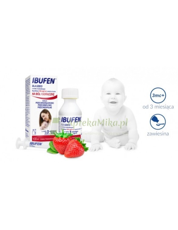 Ibufen dla dzieci zawiesina doustna o smaku truskawkowym 0,1 g/5ml - 100 ml