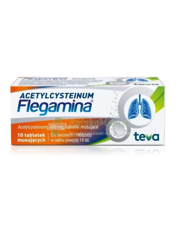 Acetylcysteinum Flegamina 600 mg - 10 tabletek musujących
