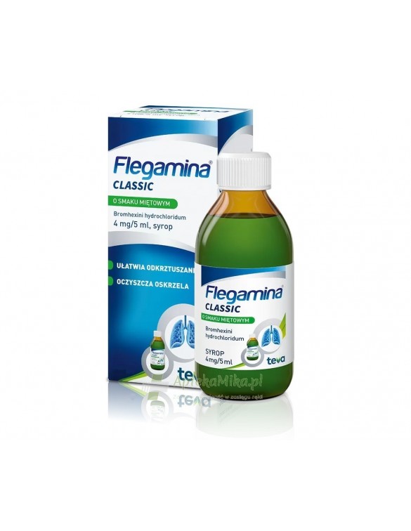 Flegamina Classic 4 mg/5ml o smaku miętowym syrop - 120 ml