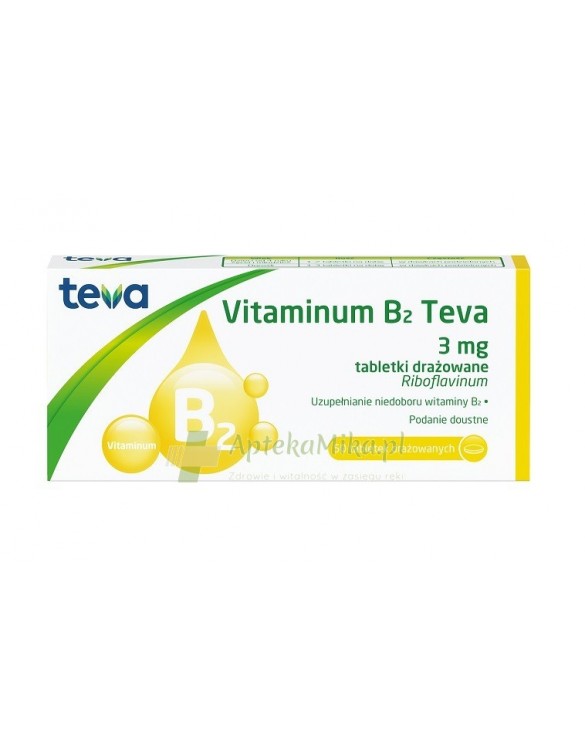 Vitaminum B2 TEVA 3 mg - 50 tabletek drażowanych