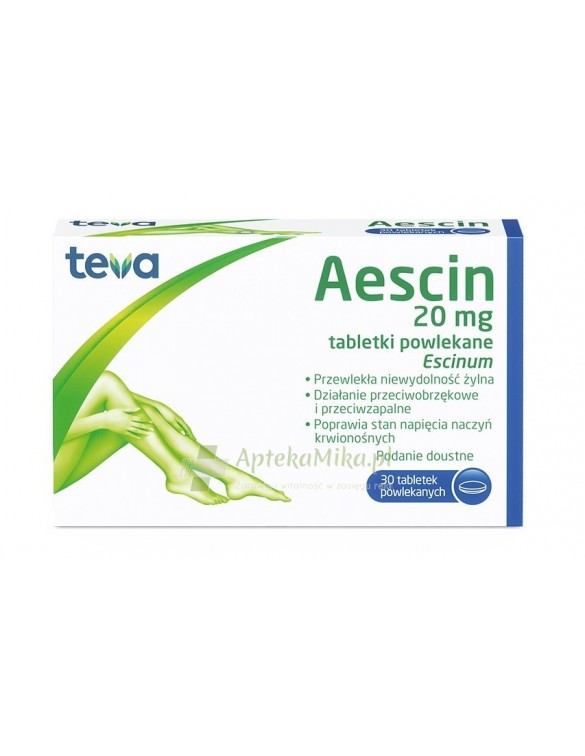 Aescin 20 mg - 30 tabletek