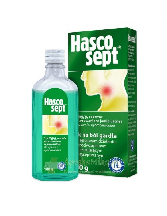 Hascosept 1,5 mg/g roztwór do stosowania w jamie ustnej - 100 g