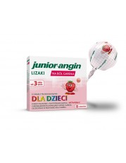 Junior-angin lizaki na ból gardła od 3 roku życia - 8 lizaków - miniaturka zdjęcia produktu
