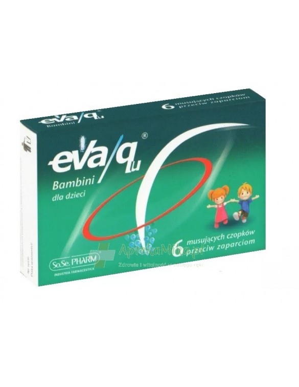 Eva/qu Bambini dla dzieci - 6 musujących czopków przeciw zaparciom