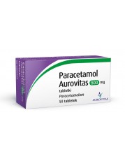 Paracetamol Aurovitas 500 mg - 50 tabletek - miniaturka zdjęcia produktu