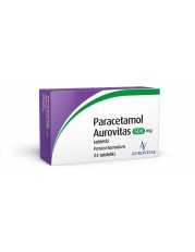 Paracetamol Aurovitas 500 mg - 24 tabletki - miniaturka zdjęcia produktu