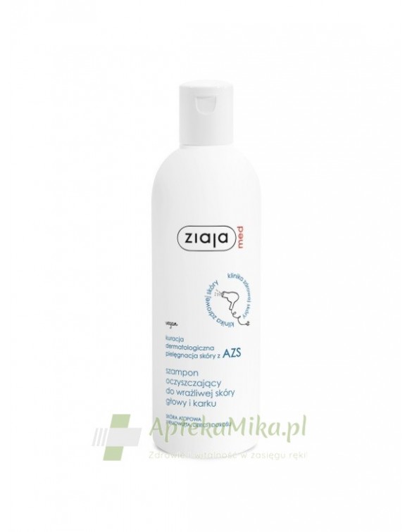 ZIAJA MED KURACJA DERMATOLOGICZNA pielęgnacja skóry z AZS szampon oczyszczający do wrażliwej skóry głowy i karku - 300 ml