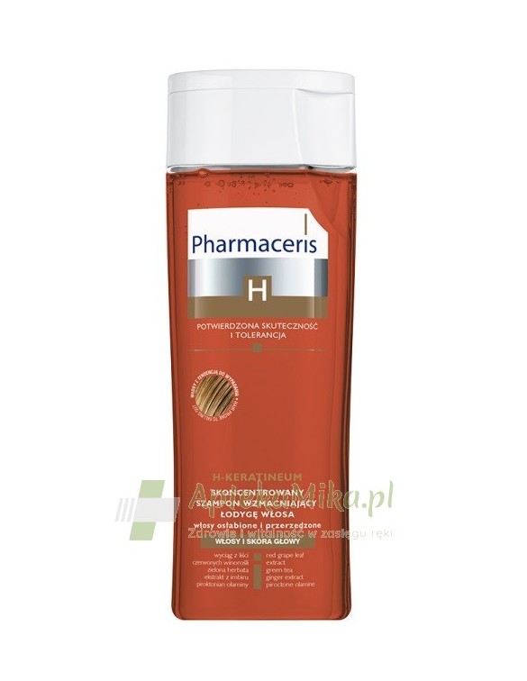 PHARMACERIS H-KERATINEUM Skoncentrowany szampon wzmacniający łodygę włosa do włosów osłabionych i przerzedzonych - 250 ml