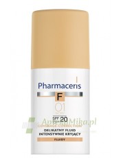 PHARMACERIS F COVERAGE-CORRECTION Delikatny fluid intensywnie kryjący o długotrwałym efekcie SPF 20 Ivory 01 - 30 ml - zoom
