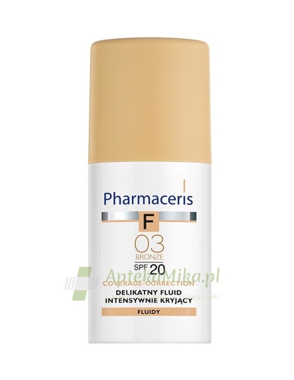 PHARMACERIS F COVERAGE-CORRECTION Delikatny fluid intensywnie kryjący o długotrwałym efekcie SPF 20 Bronze 03 - 30 ml