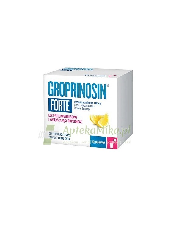 Groprinosin Forte 1000 mg, granulat do sporządzania roztworu doustnego - 10 saszetek