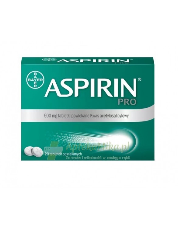 Aspirin Pro 500 mg - 20 tabletek powlekanych