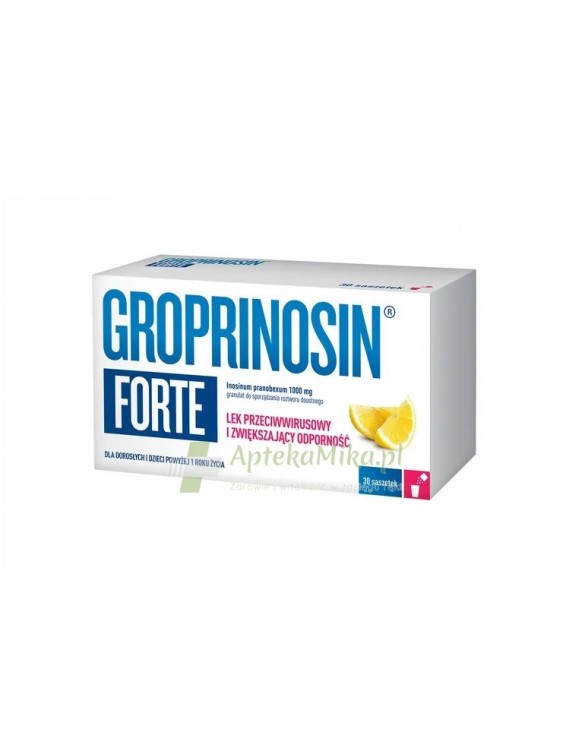 Groprinosin Forte 1000 mg, granulat do sporządzania roztworu doustnego - 30 saszetek