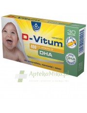 D-Vitum 400 j.m. witaminy D, DHA dla niemowląt - 30 kapsułek twist-off - zoom