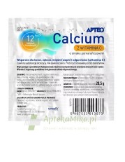 Calcium z witaminą C w folii o smaku pomarańczowym APTEO - 12 tabletek musujących - zoom