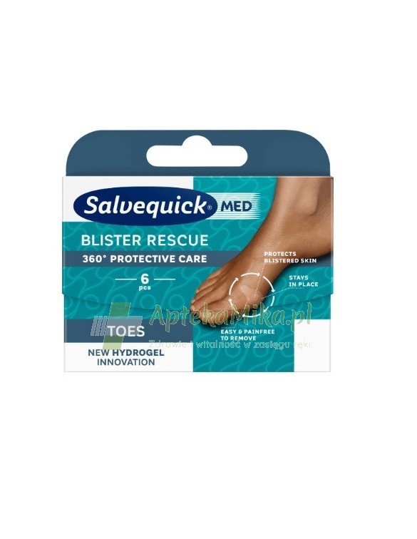 Plastry Salvequick Blister Rescue Toes, pęcherze na palcach - 6 sztuk