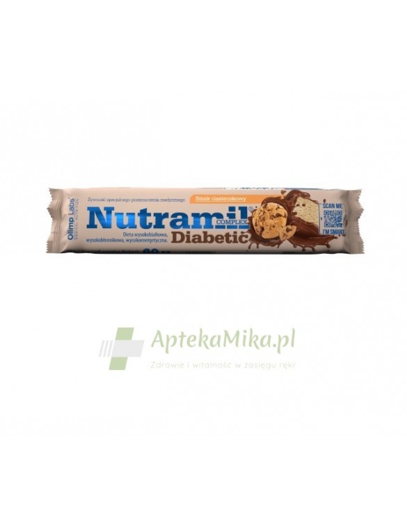 Nutramil complex Diabetic, baton o smaku ciasteczkowym - 60g
