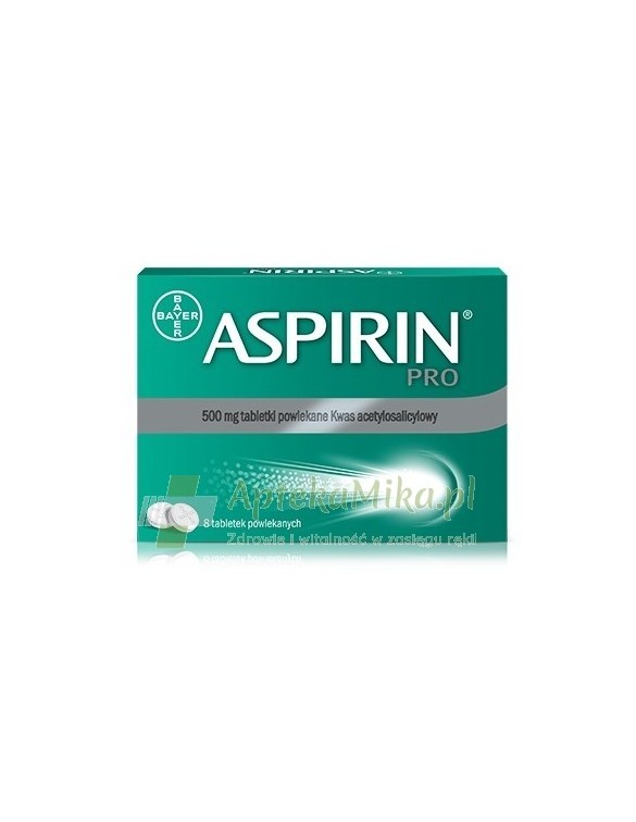 Aspirin Pro 500 mg - 8 tabletek powlekanych