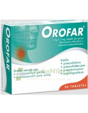 Orofar 1mg+1mg - 24 tabletki do ssania - zoom