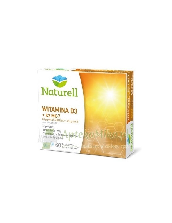 NATURELL Witamina D3 + K2 MK-7 - 60 tabletek do ssania