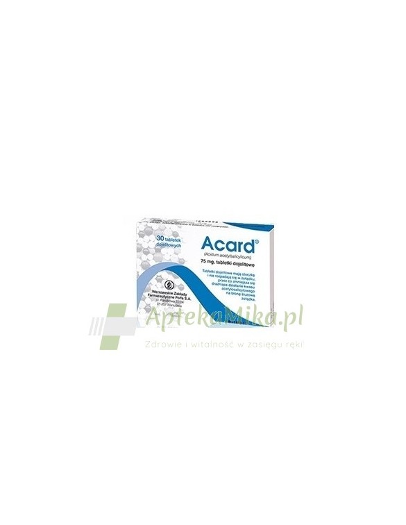 Acard 75 mg - 30 tabletek dojelitowych