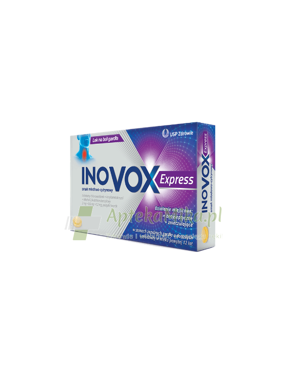 Inovox Express smak miodowo-cytrynowy - 36 pastylek twardych