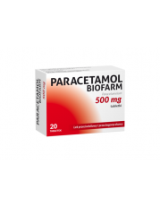 Paracetamol 500 mg BIOFARM - 20 tabletek - miniaturka zdjęcia produktu