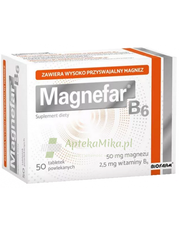 Magnefar B6 - 50 tabletek