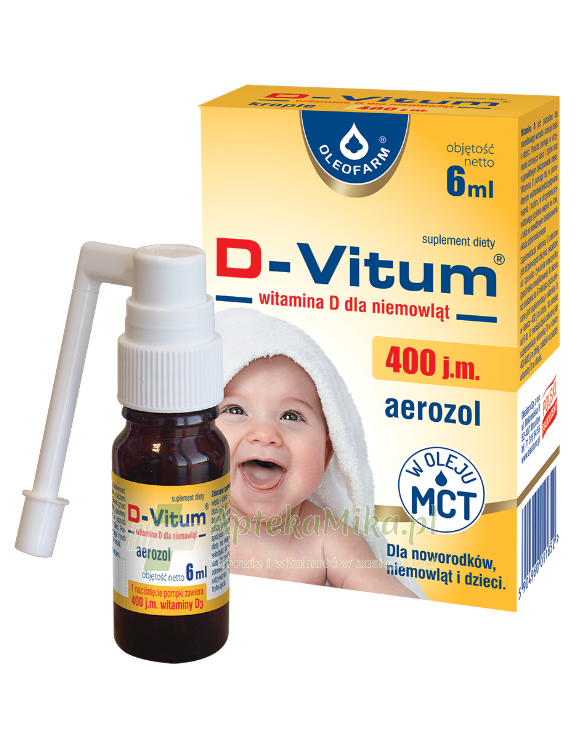 D-Vitum witamina D dla niemowląt aerozol doustny - 6 ml