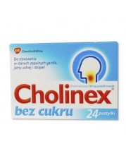 Cholinex bez cukru - 24 pastylki do ssania