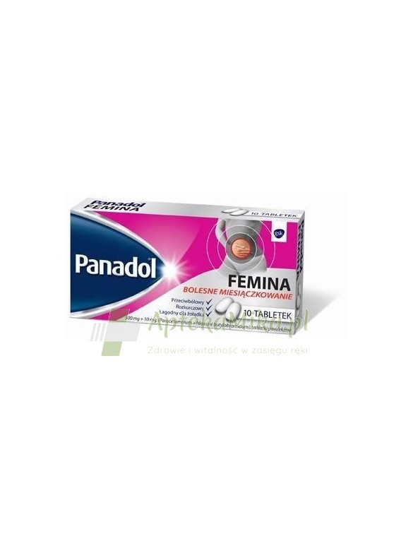 Panadol Femina 0,5g+0,01g - 10 tabletek powlekanych