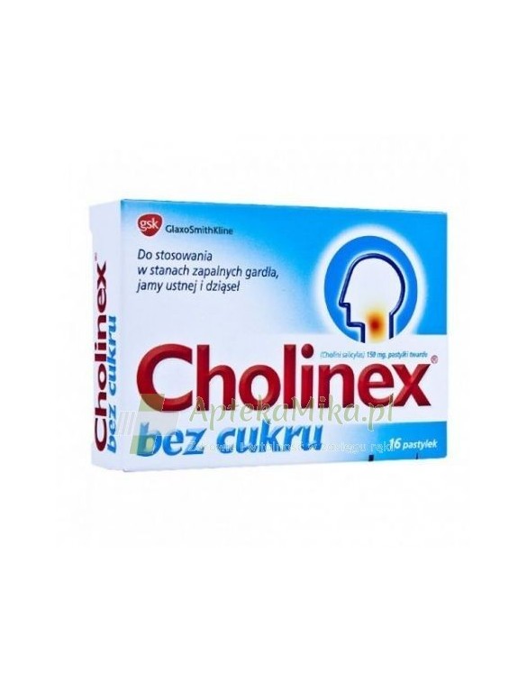 Cholinex bez cukru - 16 pastylek do ssania