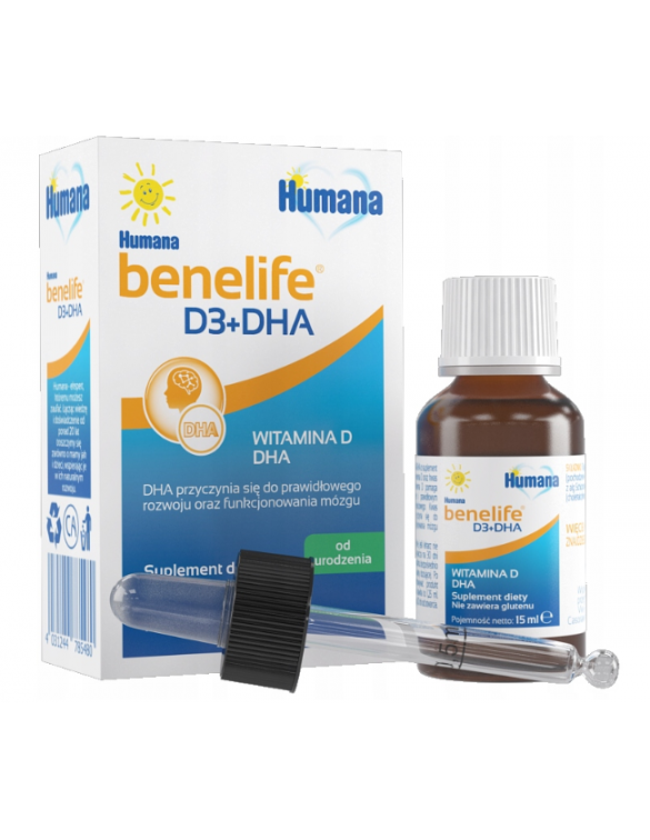 Humana benelife D3+DHA płyn - 15 ml