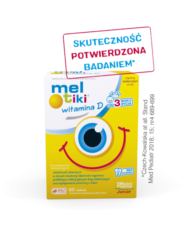Mel-tiki 3+ Witamina smak waniliowy - 60 tabletek
