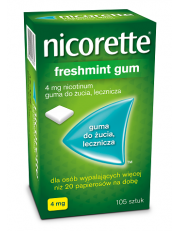 Nicorette 4mg Freshmint Gum guma do żucia lecznicza - 105 szt.