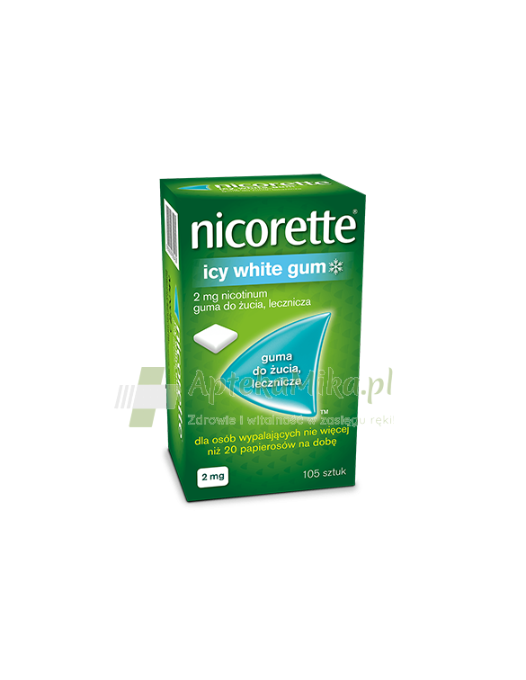 Nicorette 2mg Icy White Gum guma do żucia lecznicza - 105 szt.