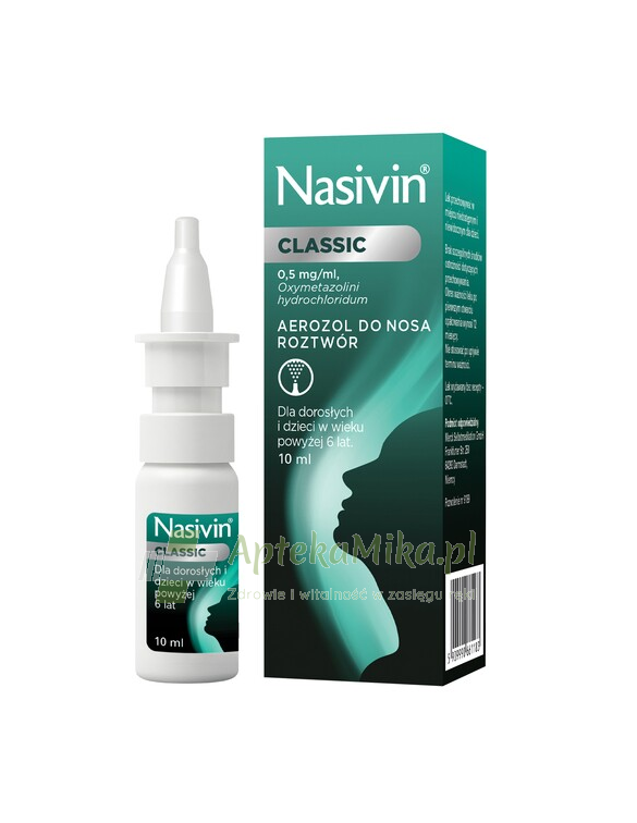 Nasivin Classic 0,5 mg/ml aerozol do nosa - 10 ml