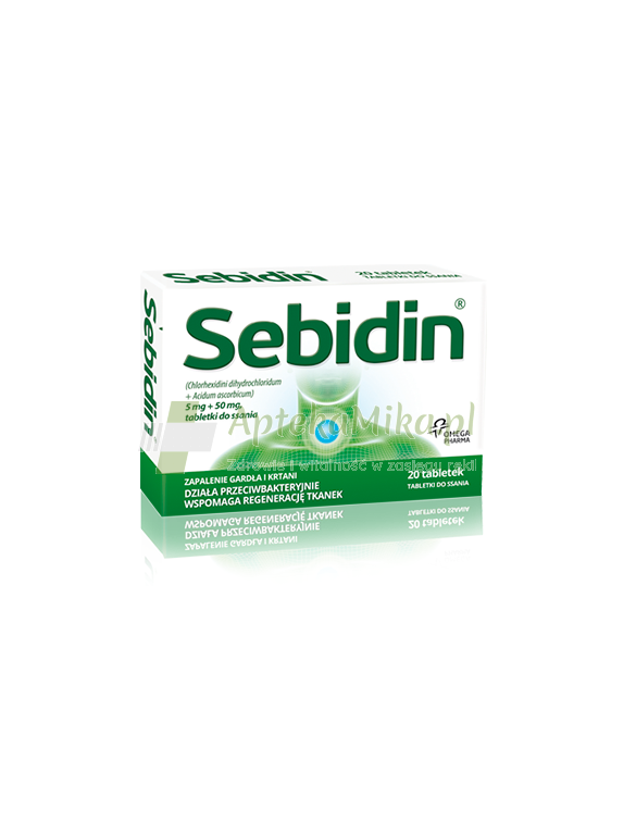 Sebidin 5mg+0,05g - 20 tabletek do ssania
