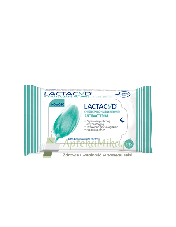 Chusteczki do higieny intymnej LACTACYD Antibacterial - 15 chusteczek