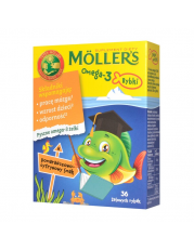 Moller's Omega-3 smak pomarańczowo-cytrynowy - 36 żelowych rybek