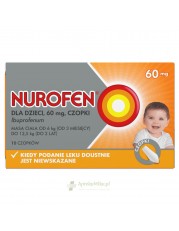 Nurofen dla dzieci 60 mg - 10 czopków doodbytniczych - zoom