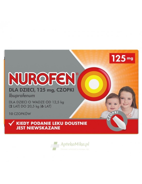 Nurofen dla dzieci 125 mg - 10 czopków doodbytniczych