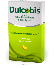 Dulcobis 5 mg - 20 tabletek dojelitowych - miniaturka zdjęcia produktu