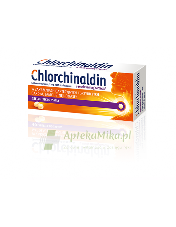 Chlorchinaldin 2 mg o smaku czarnej porzeczki - 40 tabletek do ssania